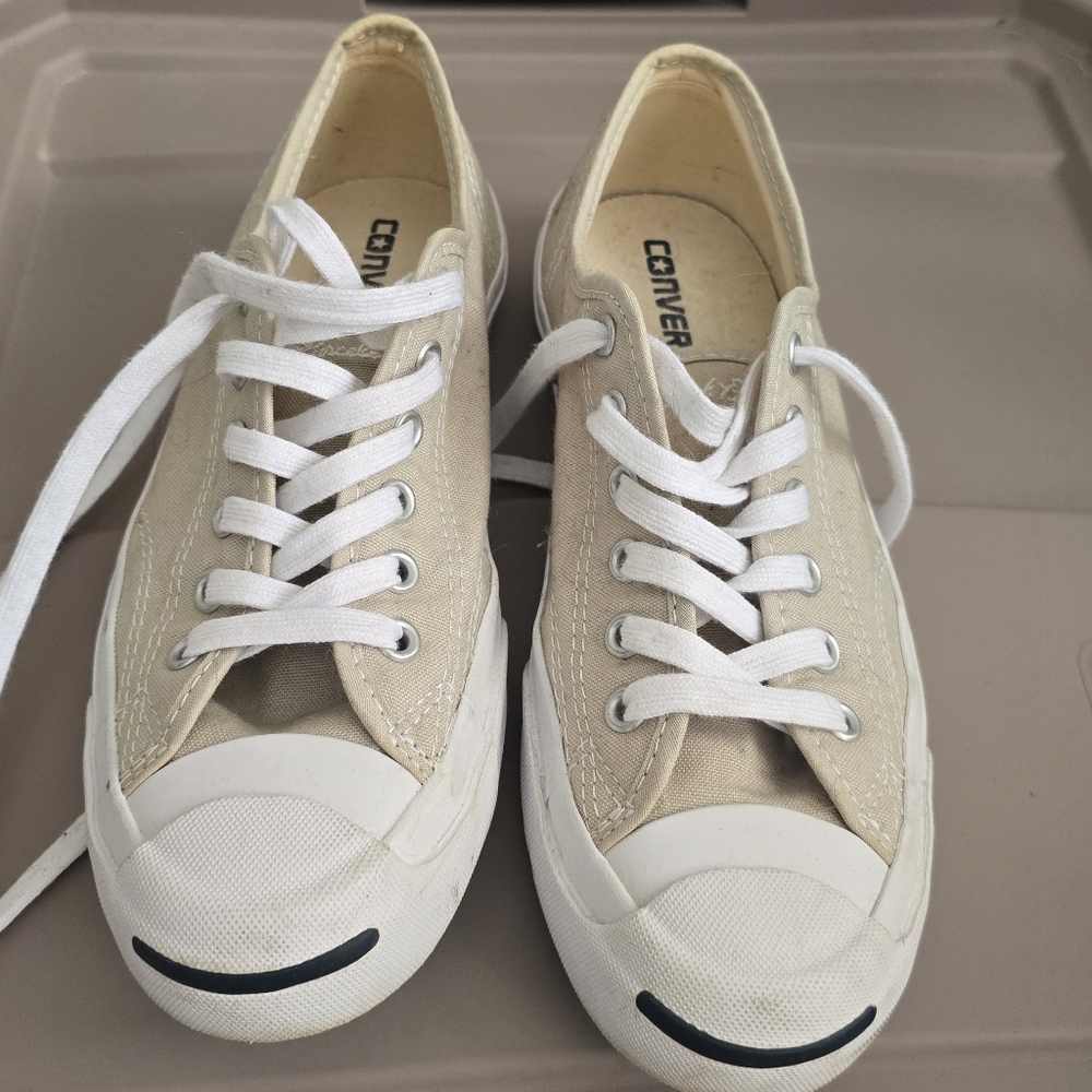 Converse Cream Canvas Sneakers